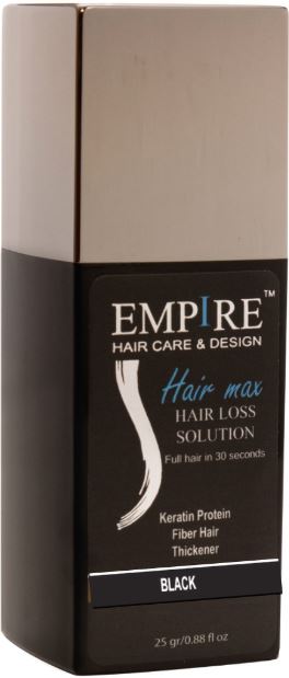 סיבי שיער empire צבע שחור 25 גרם